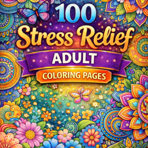 100 stress relief adult coloring pages