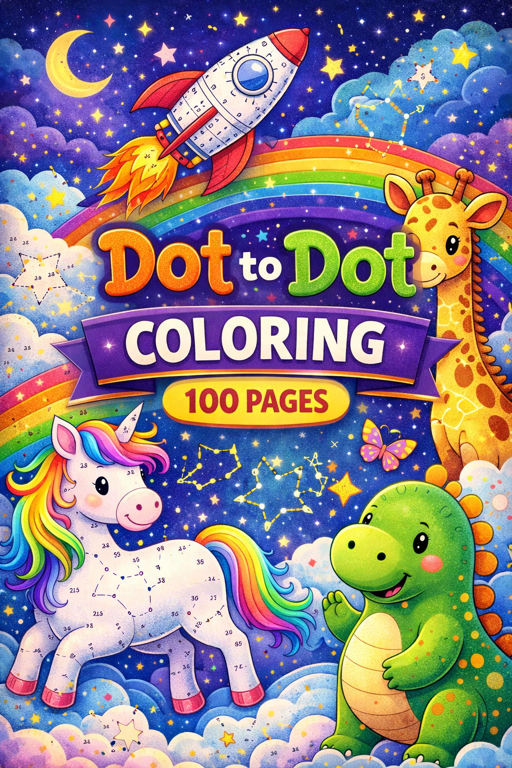 100 fun connect the dots & coloring pages